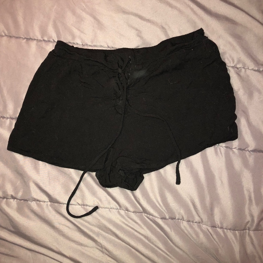 Black tie shorts
